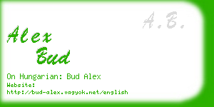 alex bud business card